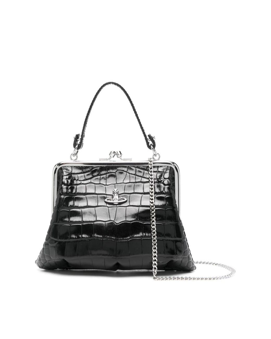 Vivienne Westwood Black Granny Frame Clutch Bag