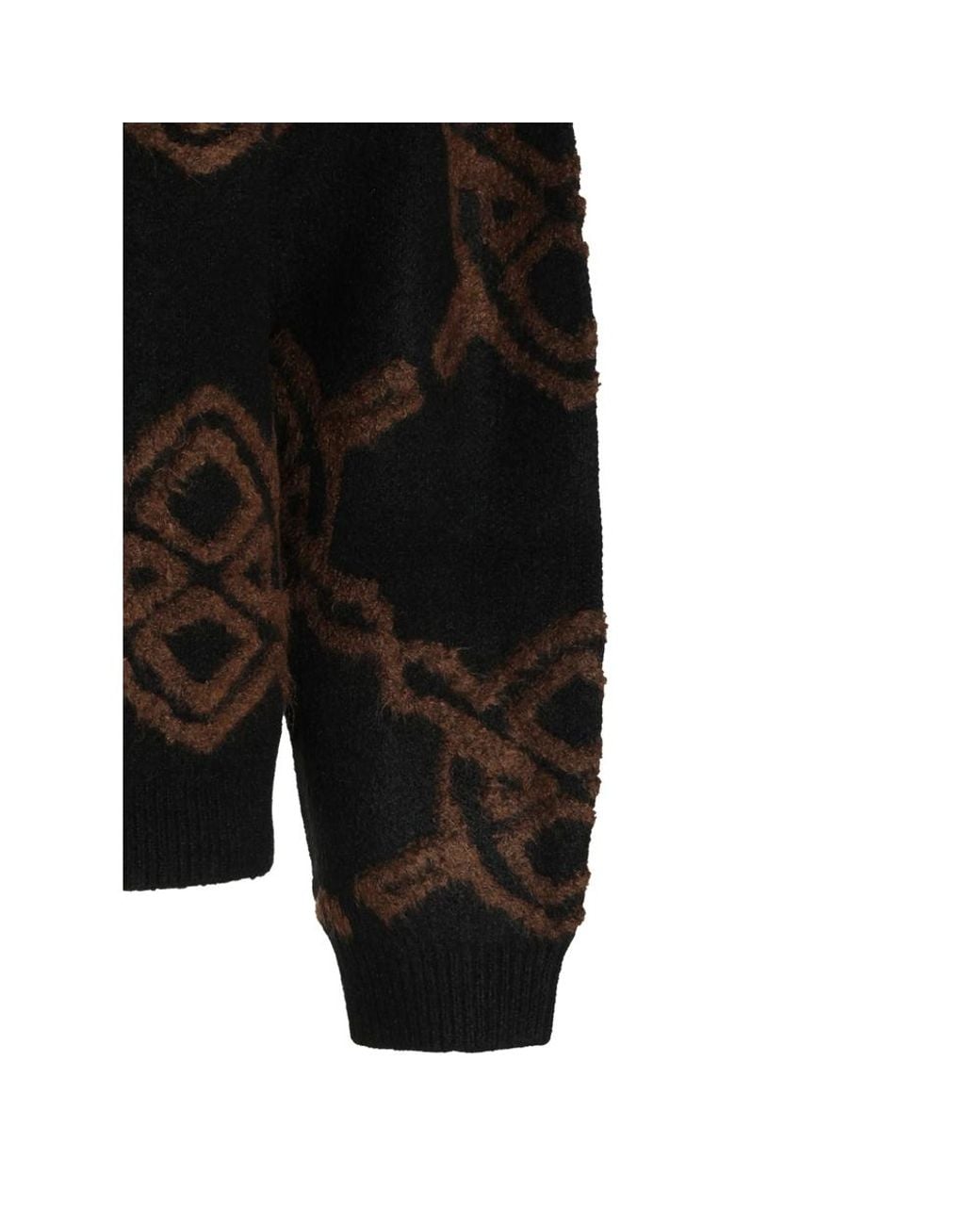 Daily Paper Black Shield Monogram-Pattern Zip-Up Sweater for men