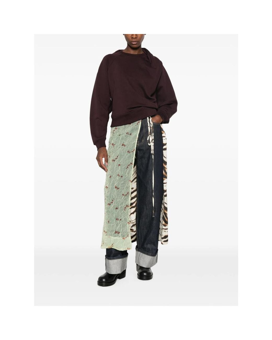 Dries Van Noten Purple Long-Sleeve Crew Neck Sweatshirt