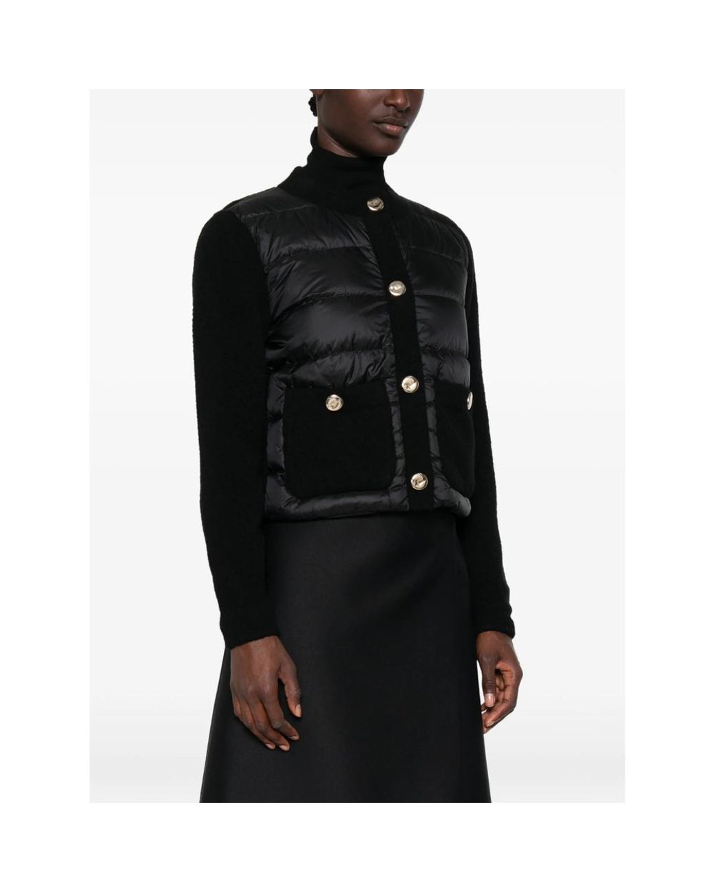 Moncler Black Quilted Panelled Jacket