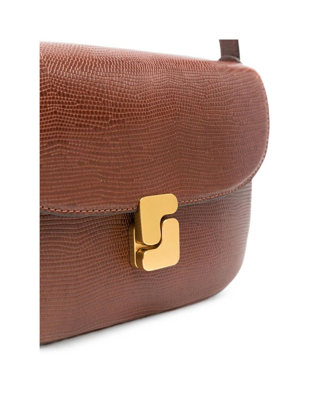 Soeur White Bellissima Lizard-Effect Leather Shoulder Bag