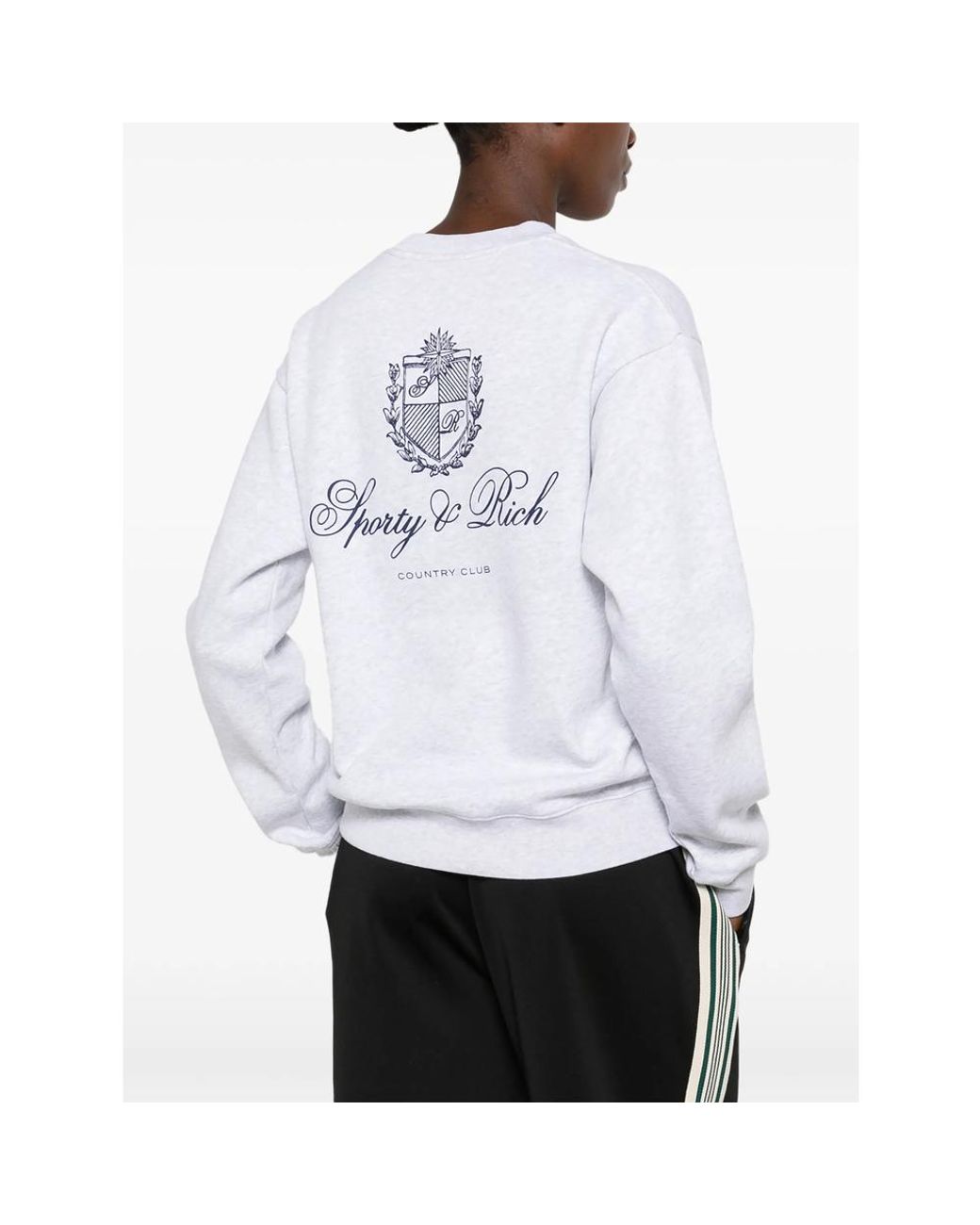 Sporty & Rich White Logo-Print Sweatshirt