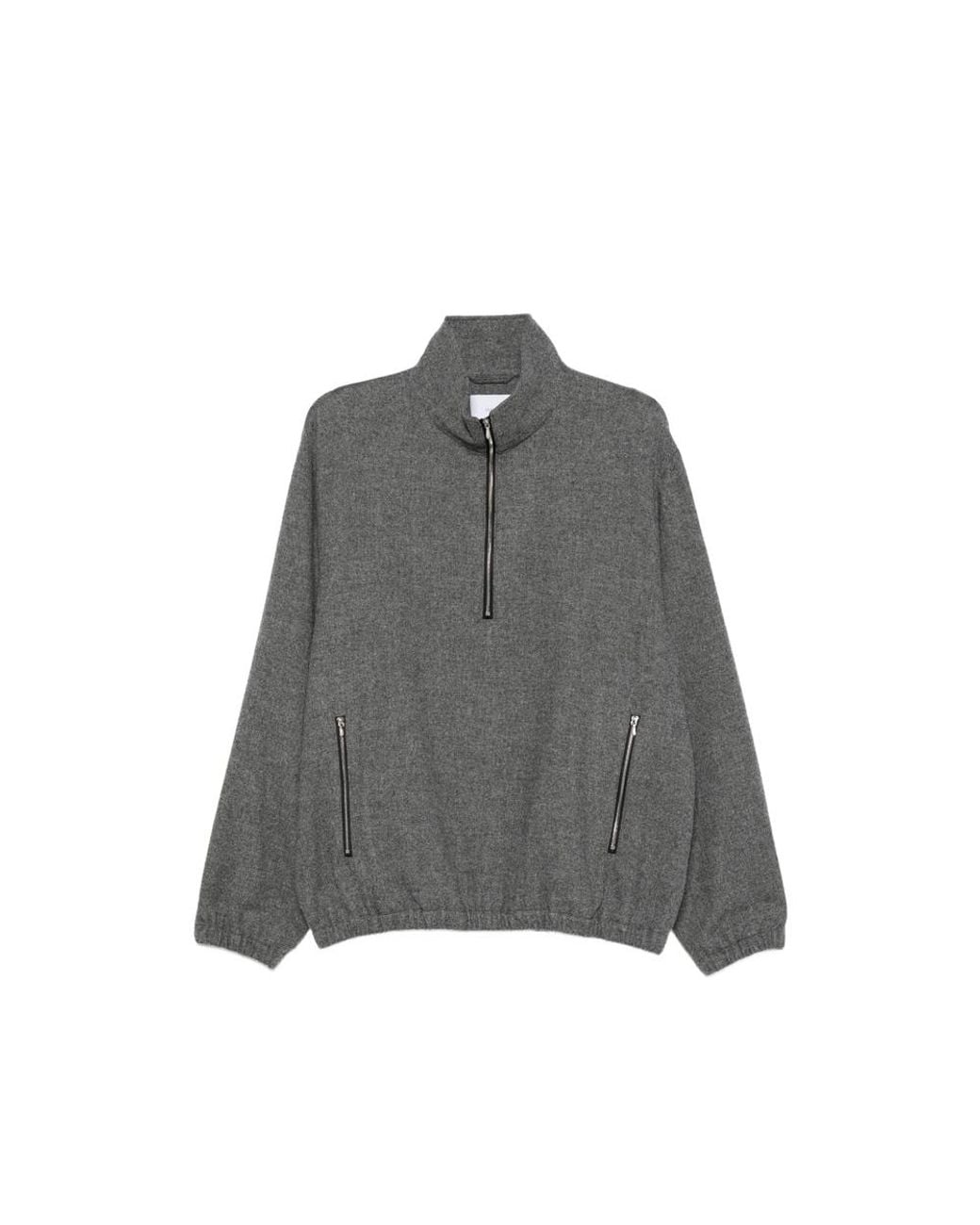 Ssstein Gray Half-Zip Elasticated Sweatshirt for men