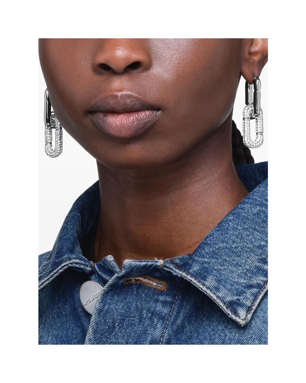 Marc Jacobs Black The Pop J-Marc Pavé Drop Earrings