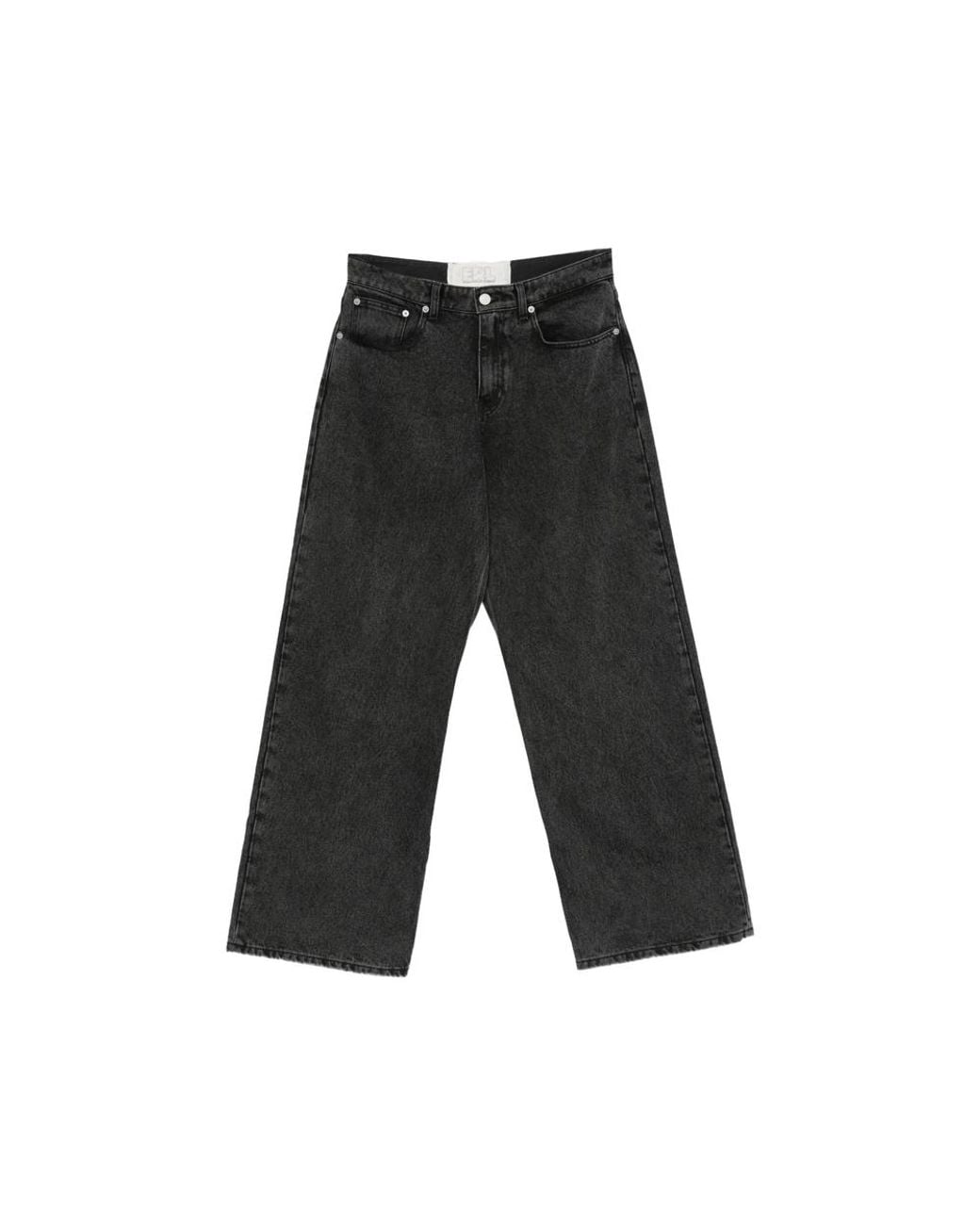 ERL Black Embroidered-Logo Wide-Leg Jeans for men