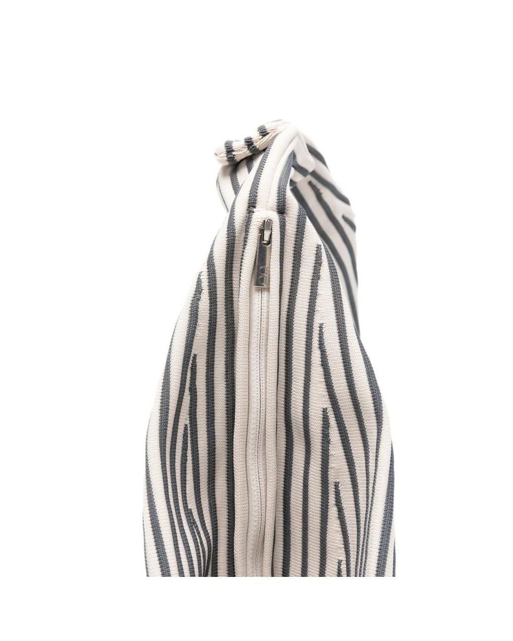 CFCL Gray Medium Dayfuku Pleated Striped Tote Bag