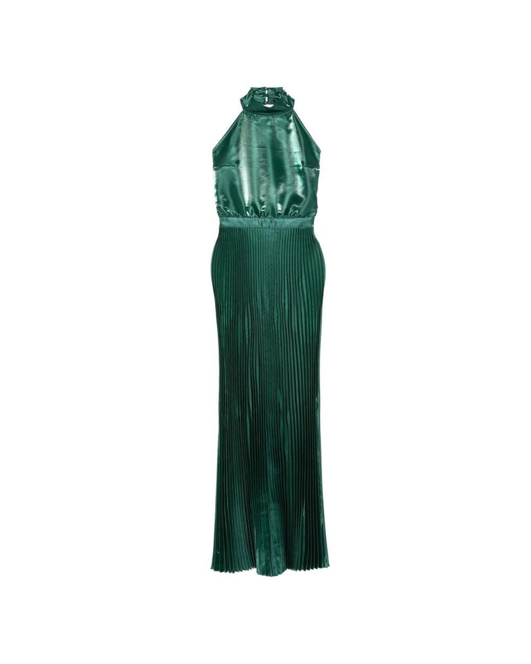 LIDEE Woman Green Primrose Hill Gown Pine Gloss Maxi Dress