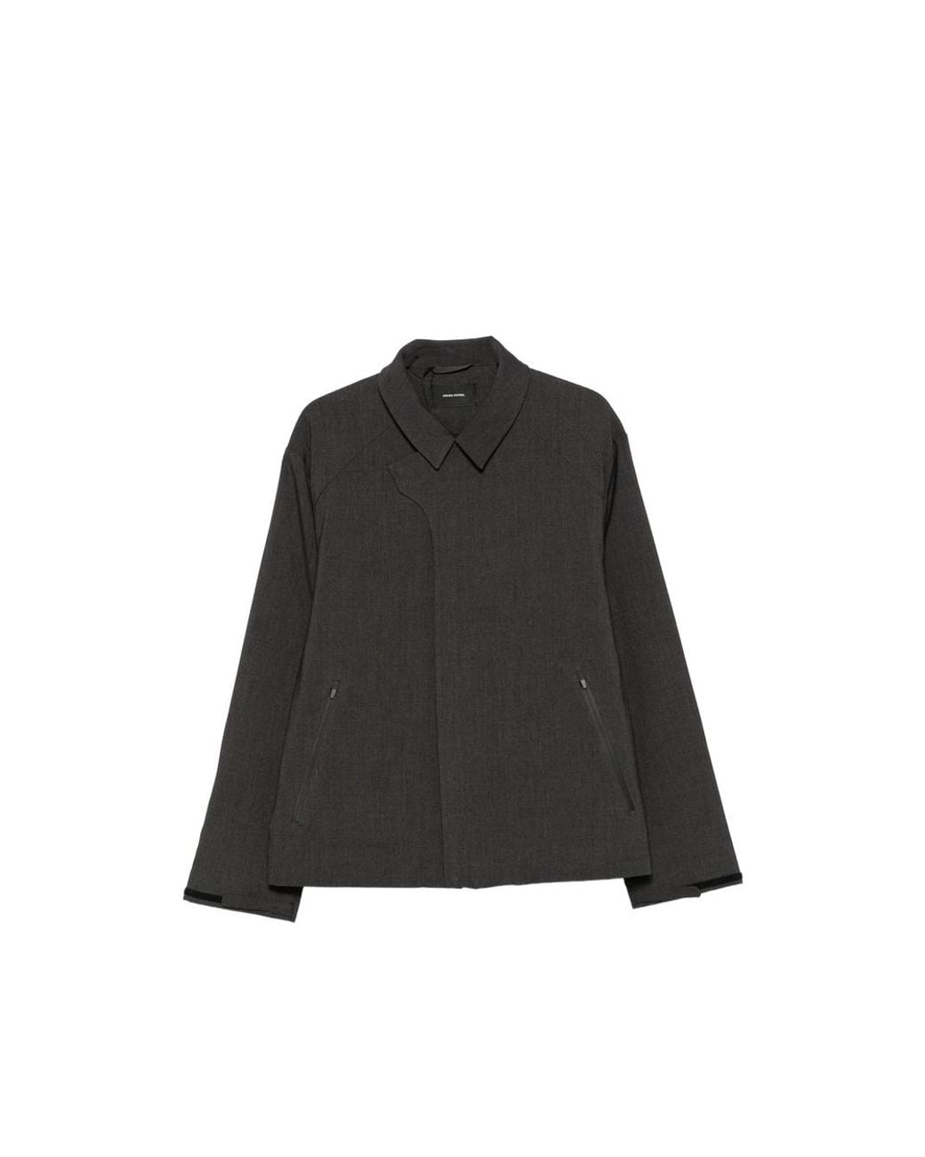 Hiking Patrol Black Asymmetric-Fastening Raglan-Sleeve Jacket for men