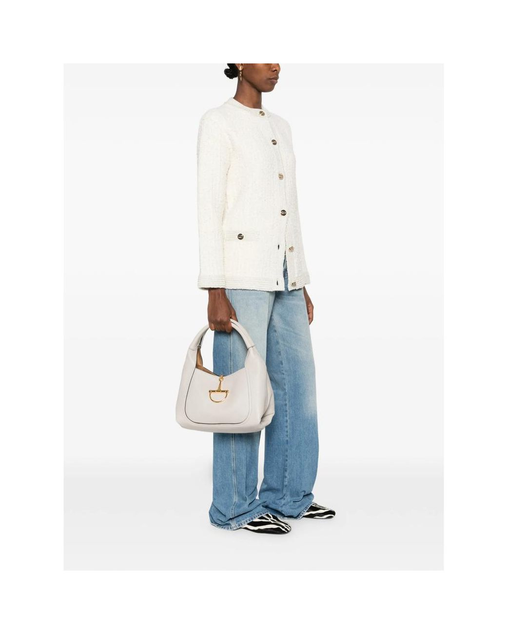 Gucci White Neutrals Tote Bags