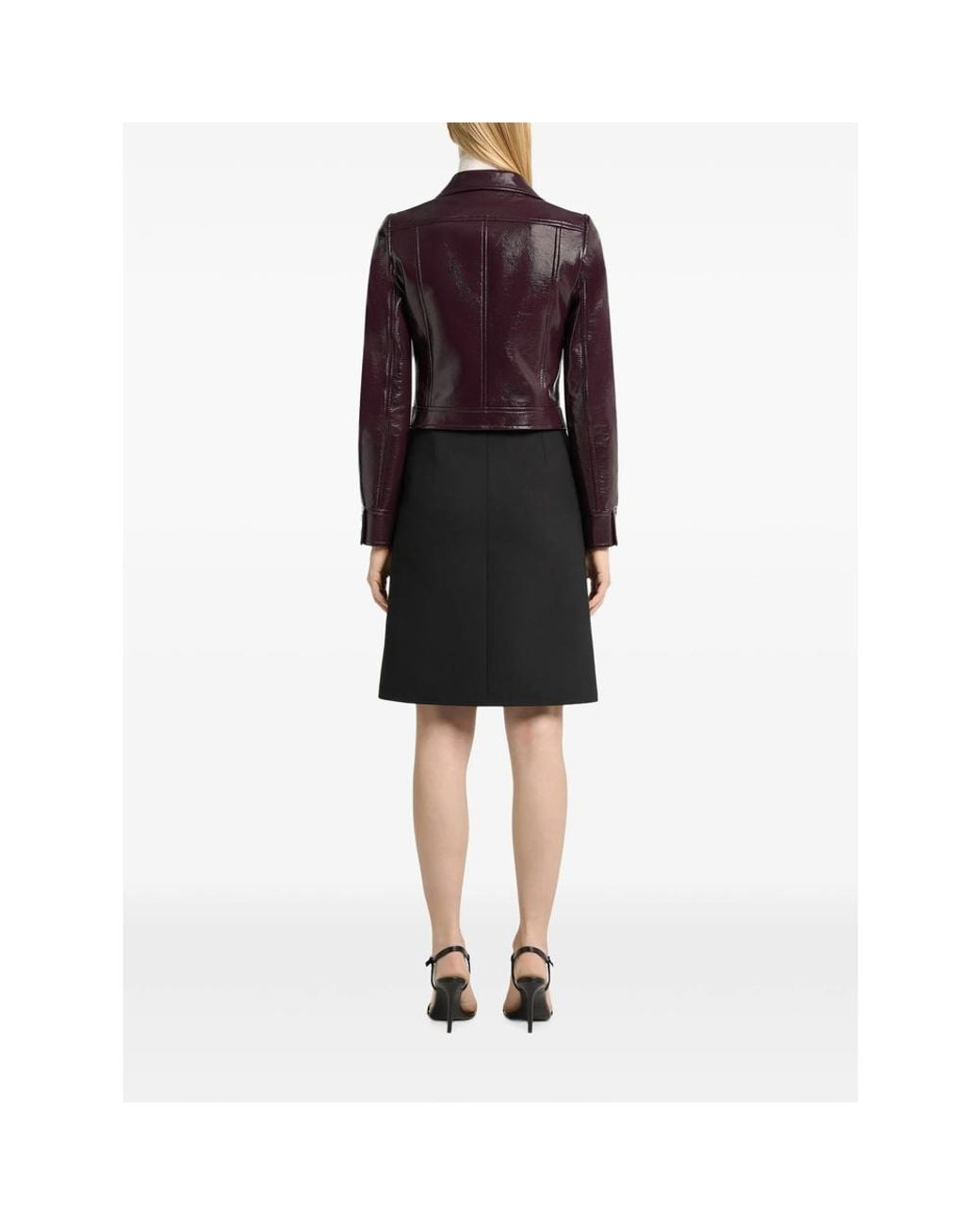 Courreges Brown Cropped Vinyl Jacket