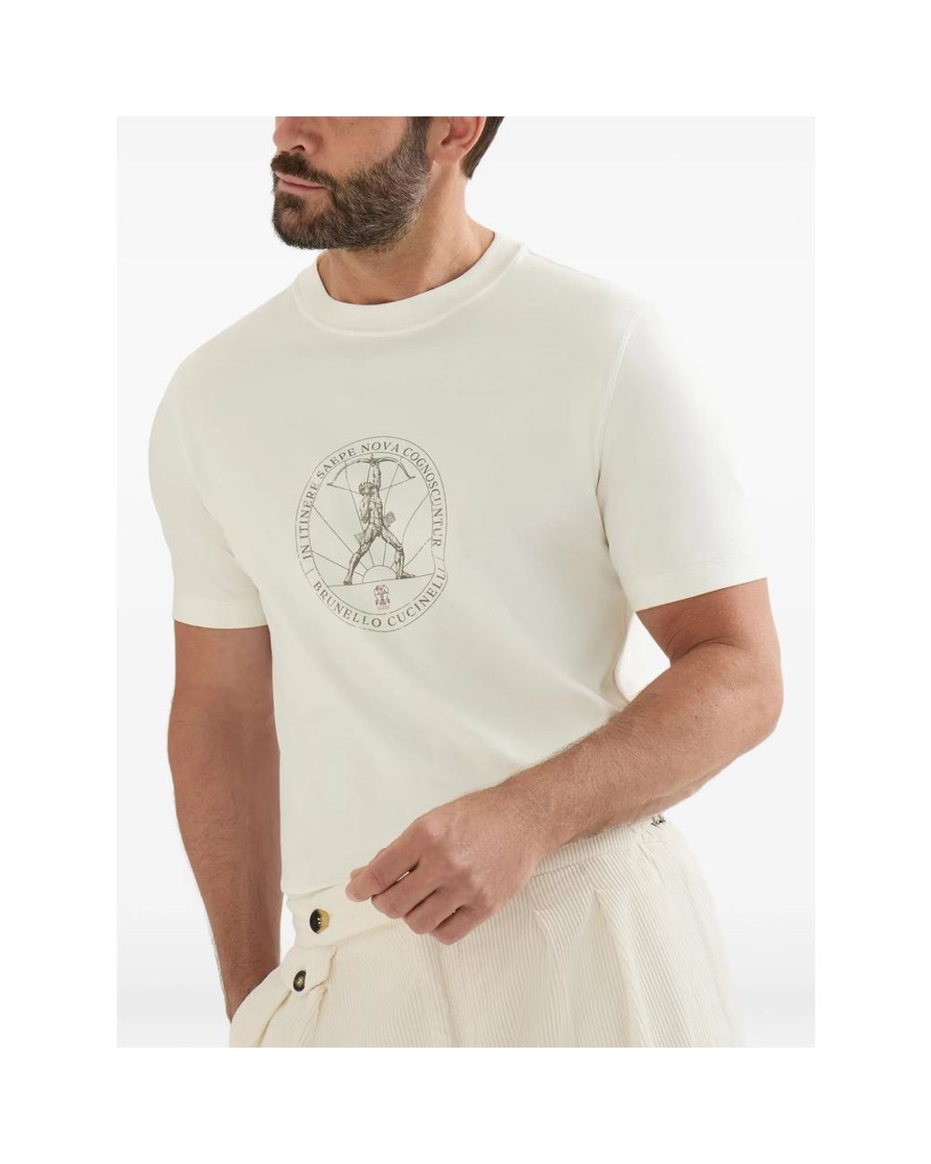 Brunello Cucinelli White Crew-Neck T-Shirt for men