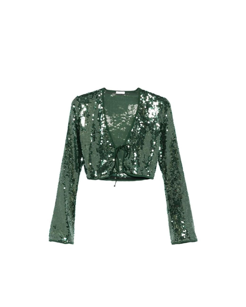Oseree Green Shirt With Sequins