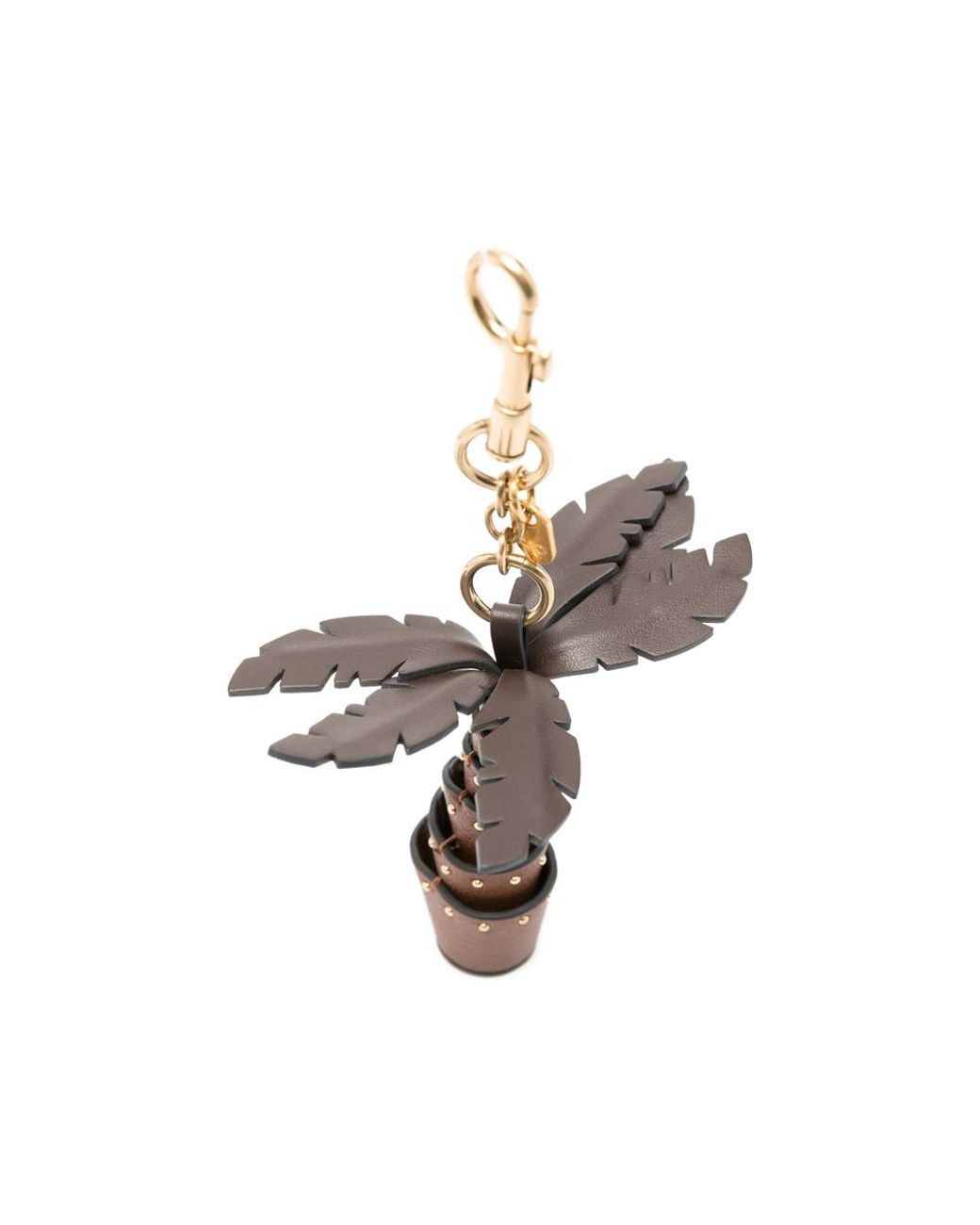 Anya Hindmarch Metallic Palm Tree Stud-Embellished Keyring