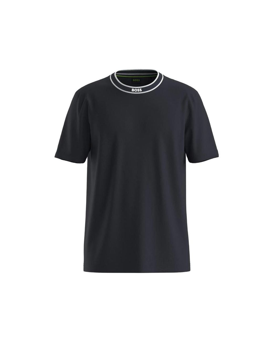 Boss Black Cotton T-Shirt With Logo Crew Neck for men