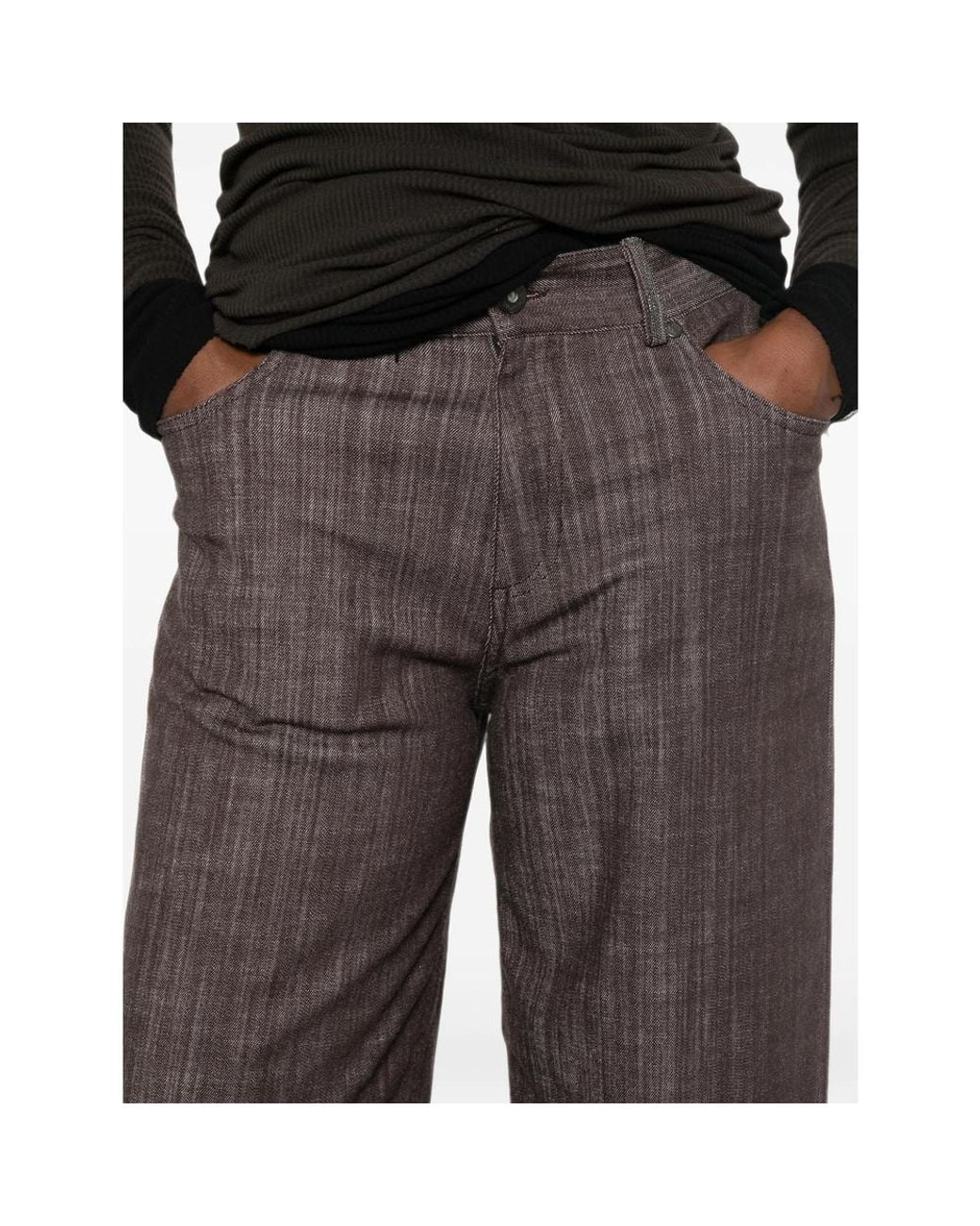 Panicale Cashmere Gray Straight-Leg Trousers