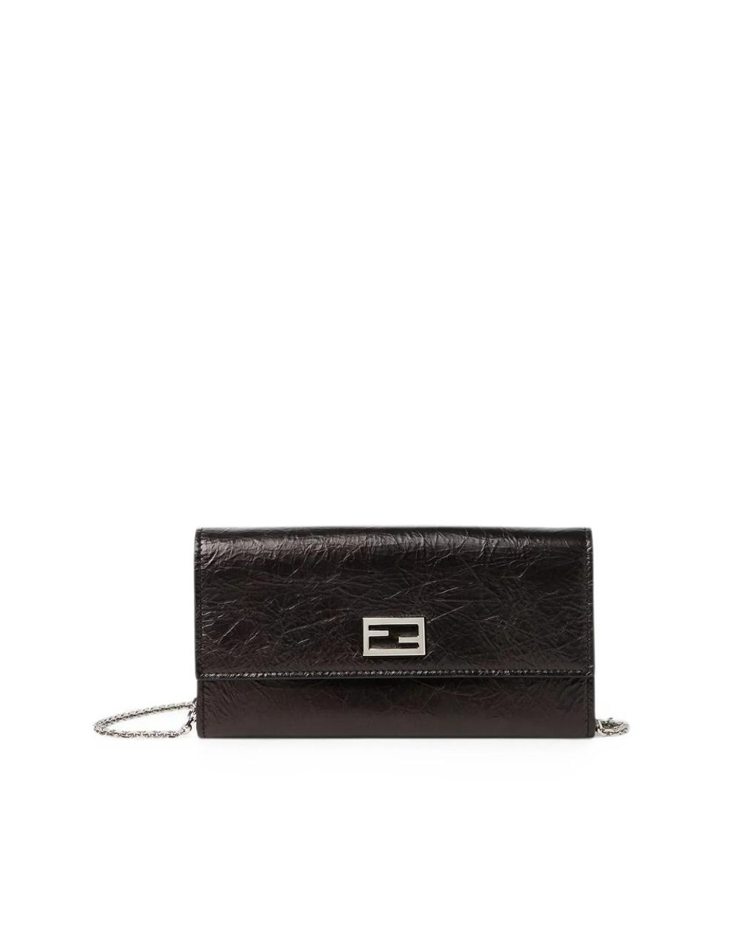 Fendi Black Crinkled Mini Shoulder Bag