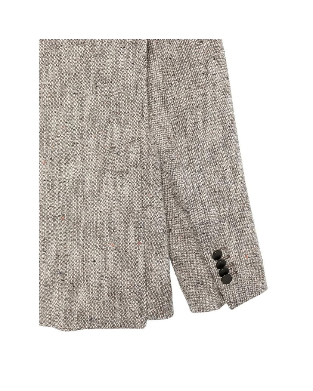 Tagliatore Gray Textured Two-Button Blazer