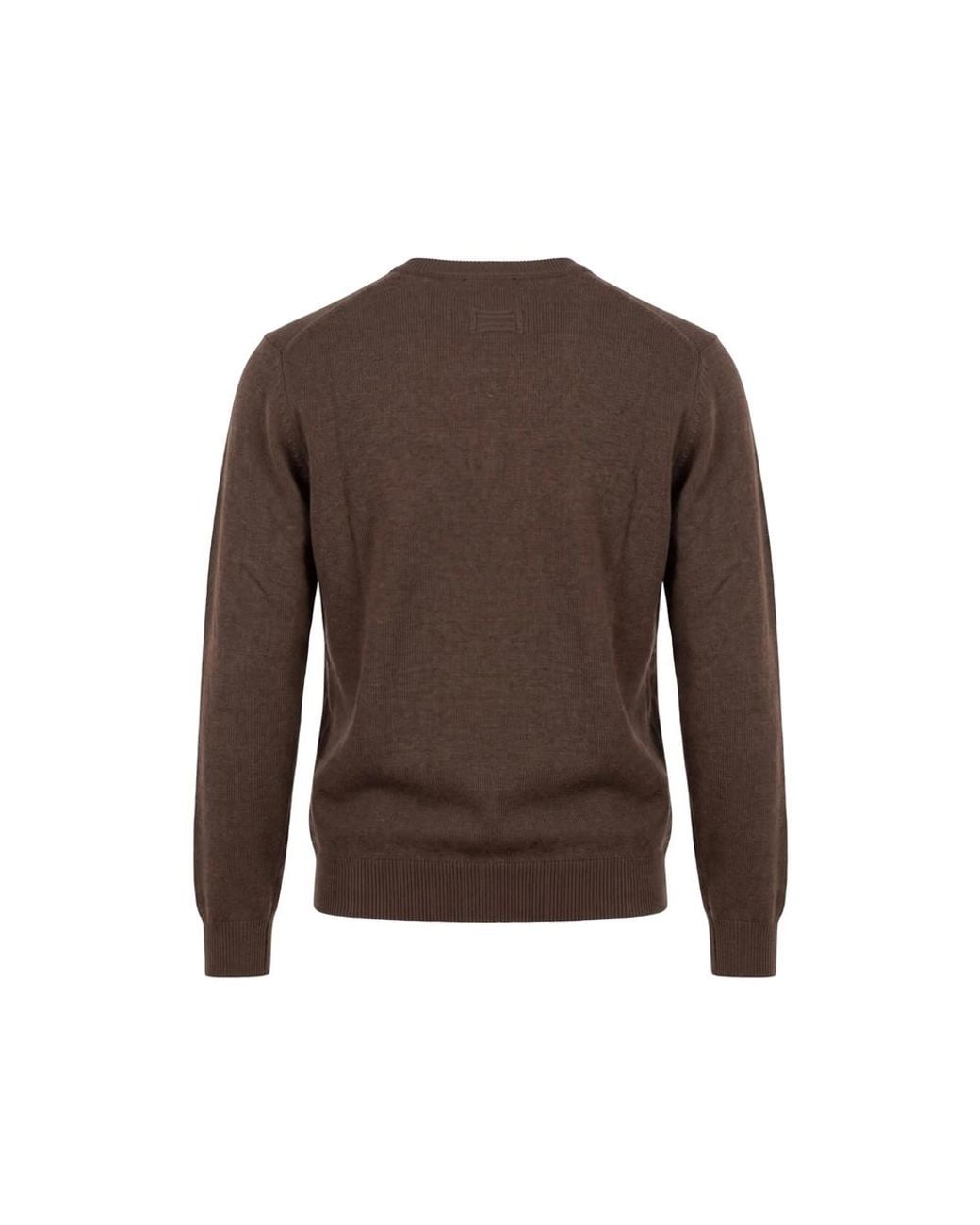Drumohr Brown Crew-Neck Wool Sweater for men