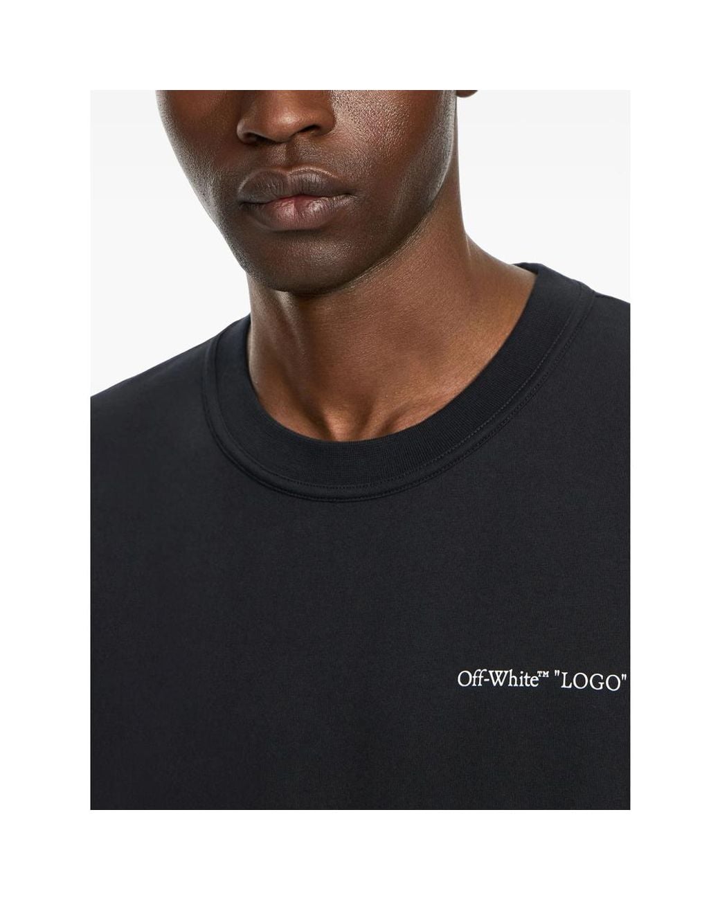 Off-White c/o Virgil Abloh Black Off- Logo Quote Short Sleeve T-Shirt for men