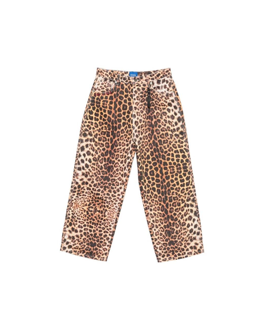 DAGGER Natural Leopard-Print Wide-Leg Jeans for men