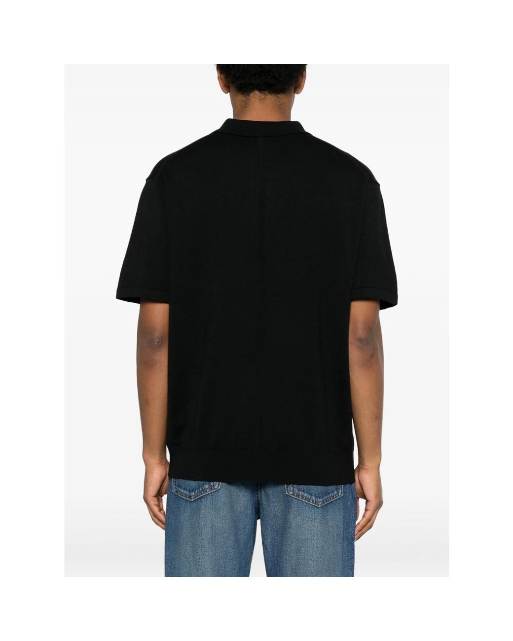 Calvin Klein Black Short-Sleeve Polo Sweater for men