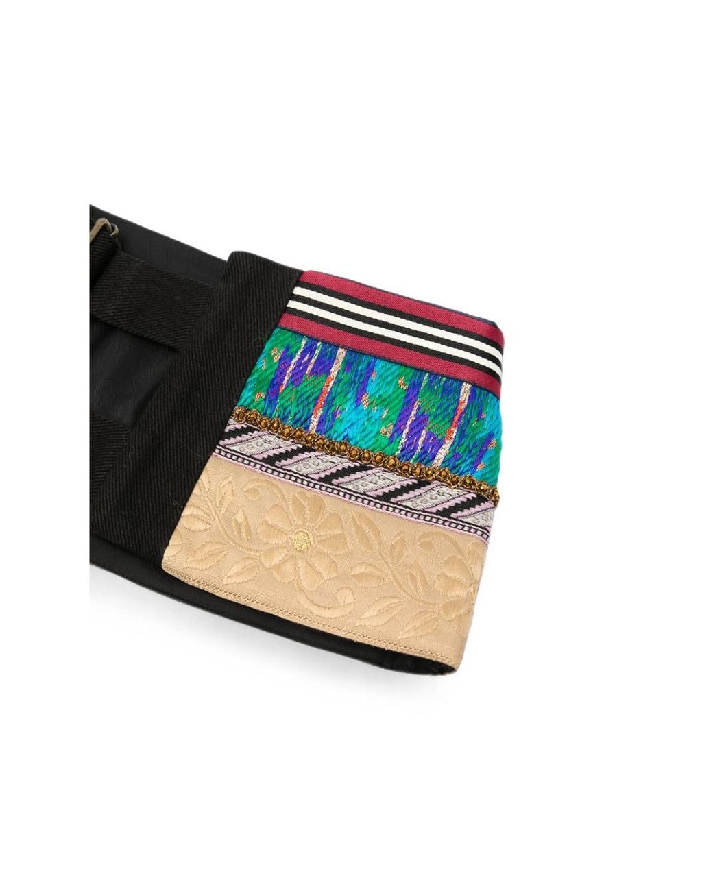 Dries Van Noten Blue Floral-Embroidered Belt