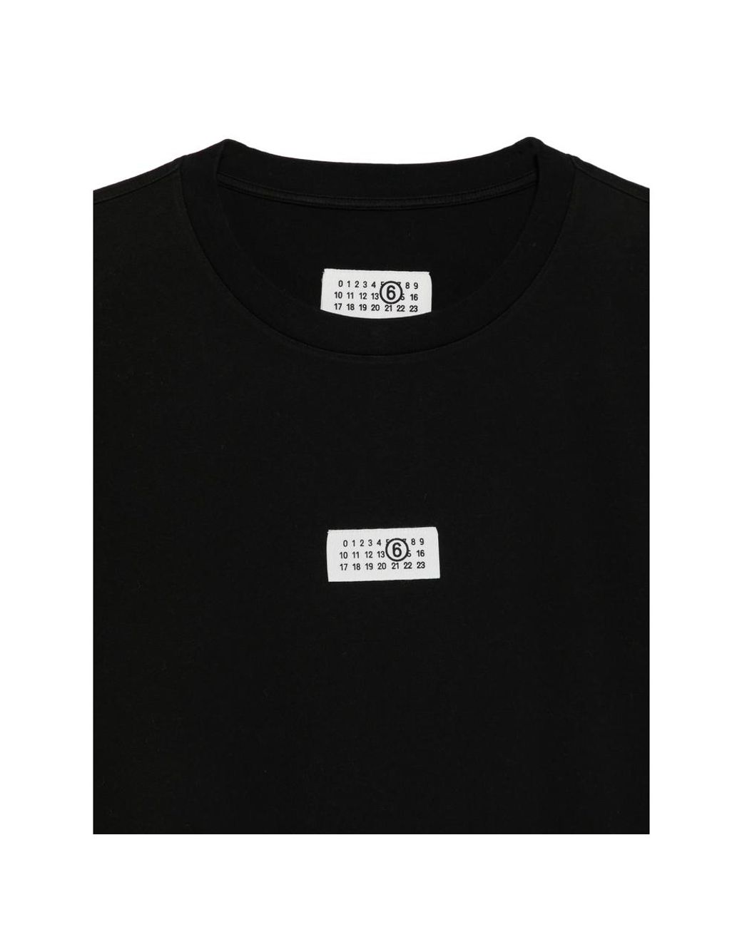 MM6 by Maison Margiela Black Logo-Patch T-Shirt for men