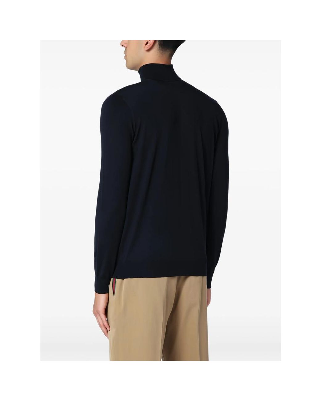 Drumohr Blue Roll-Neck Wool Sweater for men