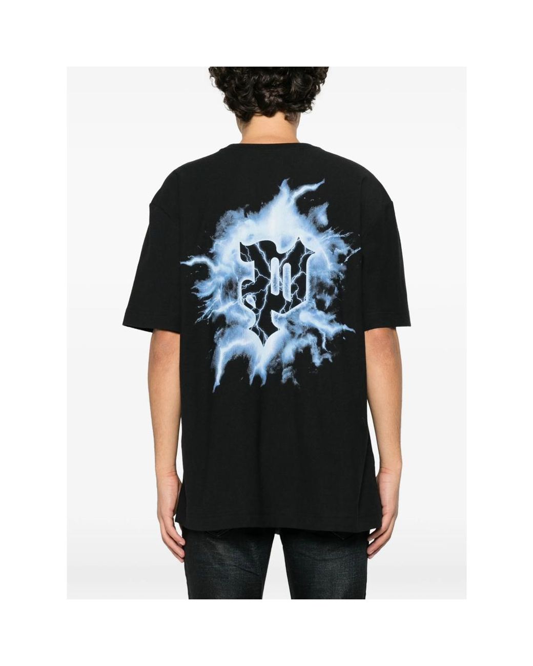 Purple Brand Black Graphic-Print T-Shirt for men