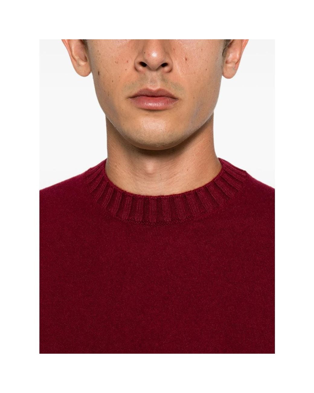 Magazzino Ricambi Red Ribbed-Trim Sweater for men