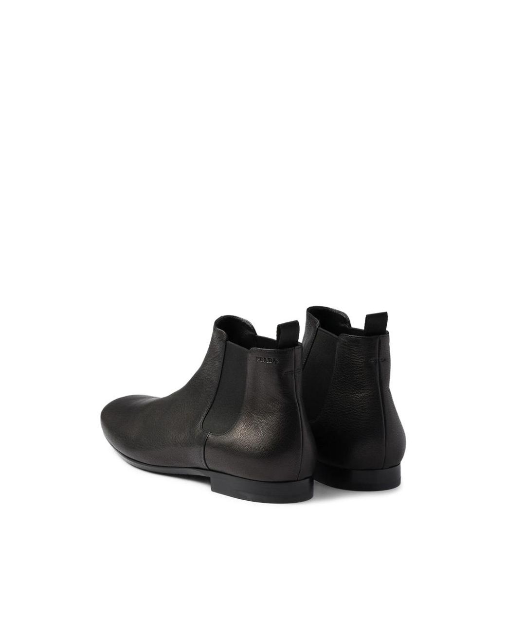 Prada Black Leather Chelsea Boots for men