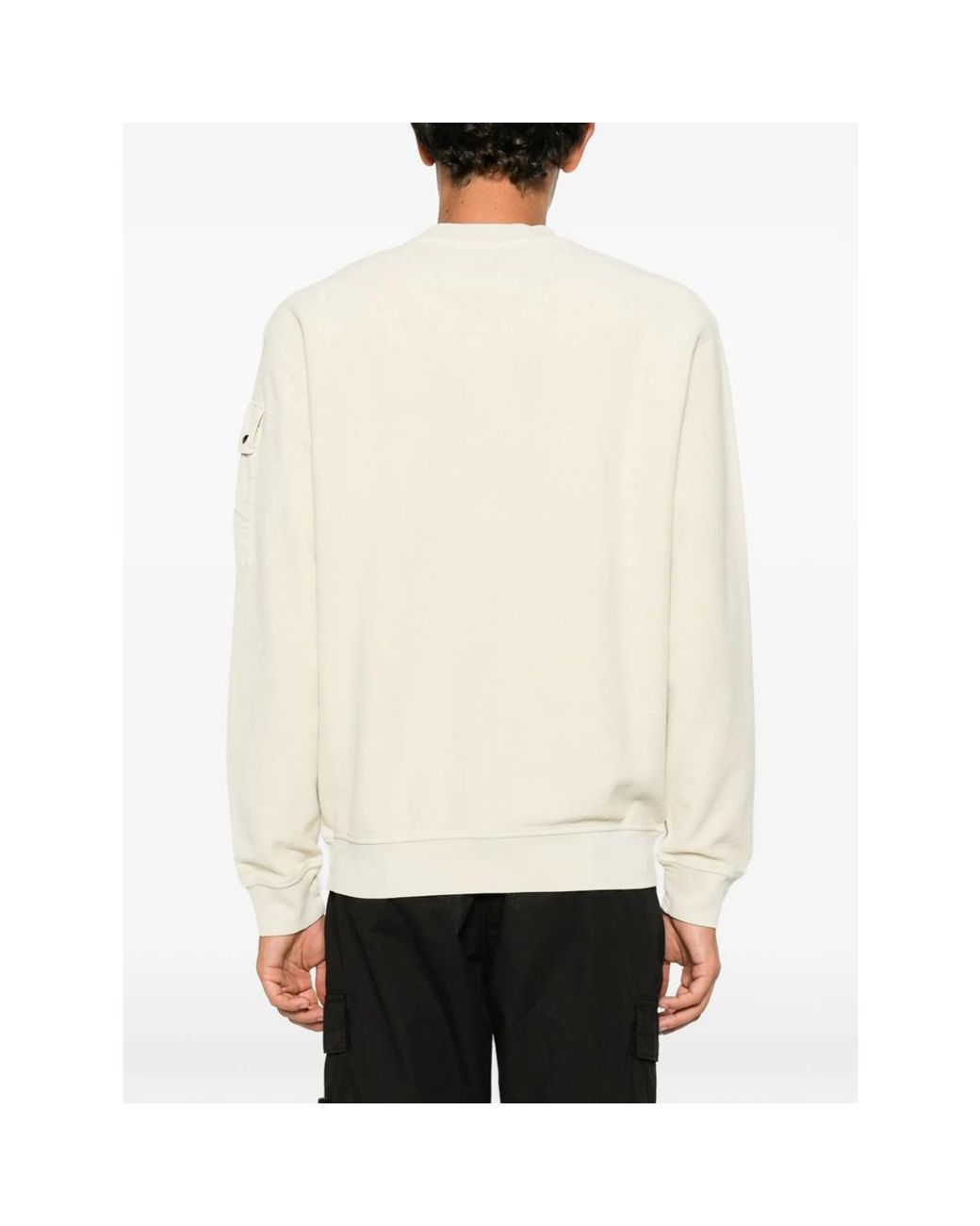 C P Company Natural C. P. Company Lens-Detail Sleeve-Pocket Sweatshirt for men