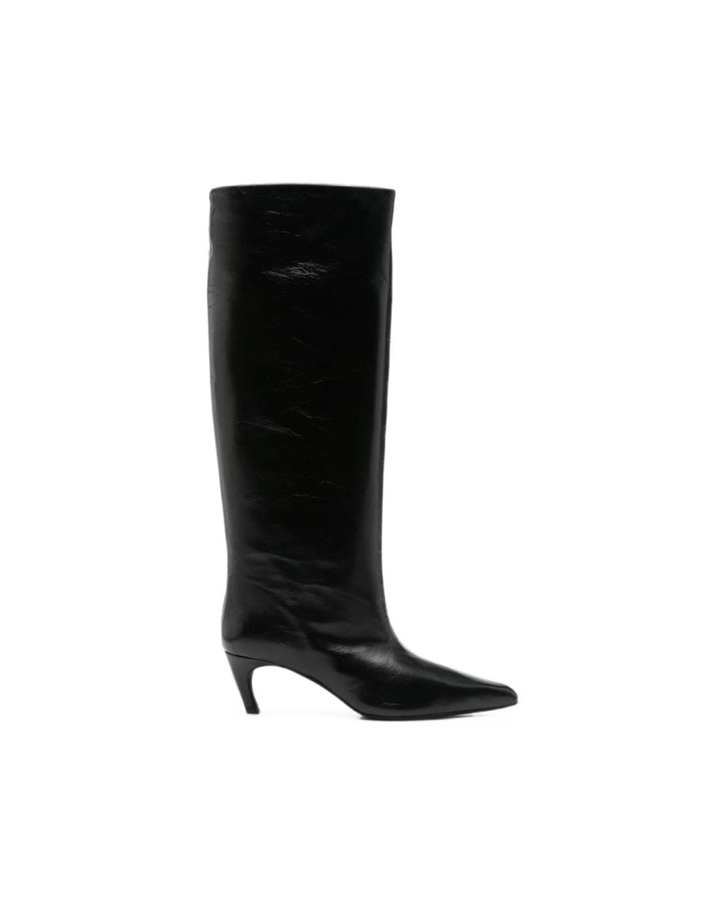 Poeve Black Pathos Pointed-Toe Knee-High Boots