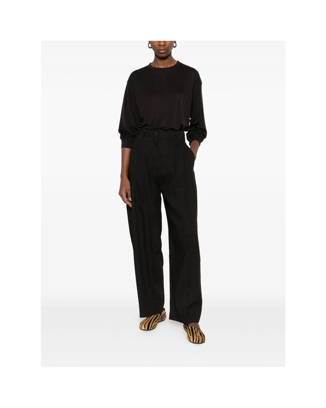 Studio Nicholson Black Simmons Long-Sleeved Topstitch T-Shirt