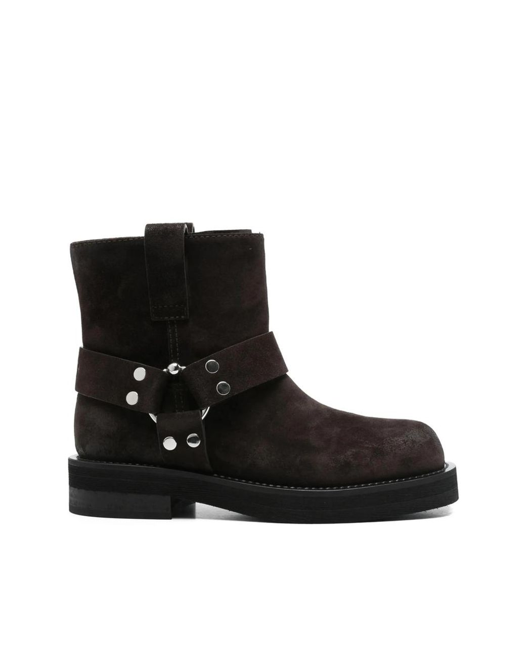 3Juin Black Steve Buckle-Strap Suede Boots