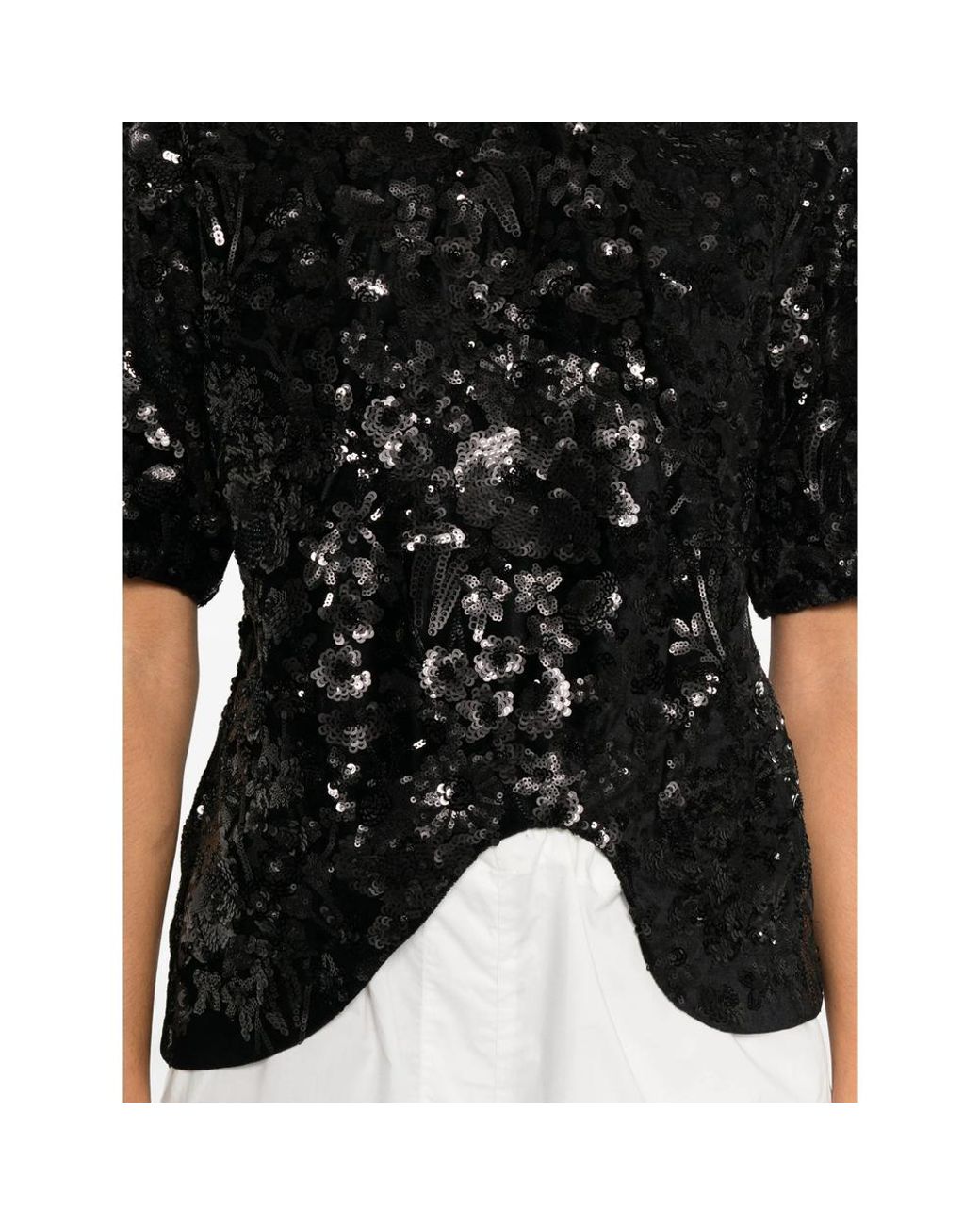 Niccolò Pasqualetti Black Onda Sequinned Asymmetric Top
