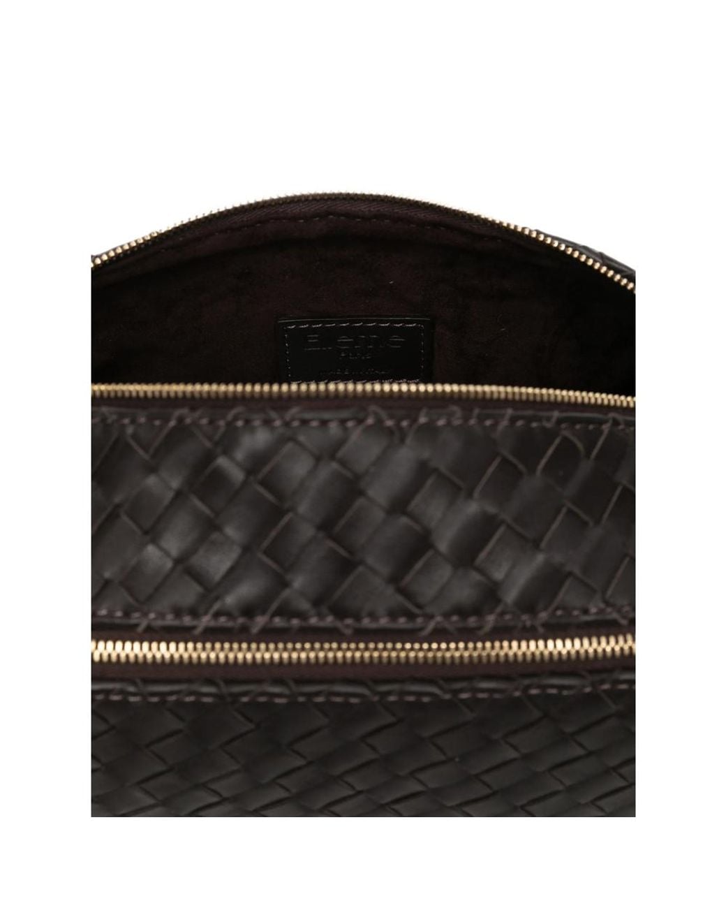 Elleme Black Trousse Woven Leather Cross Body Bag