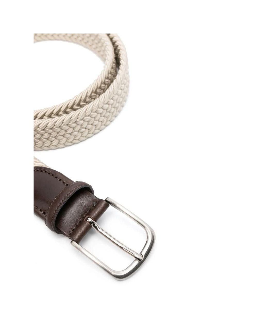 Eraldo Multicolor Leather-Trim Interwoven Belt for men