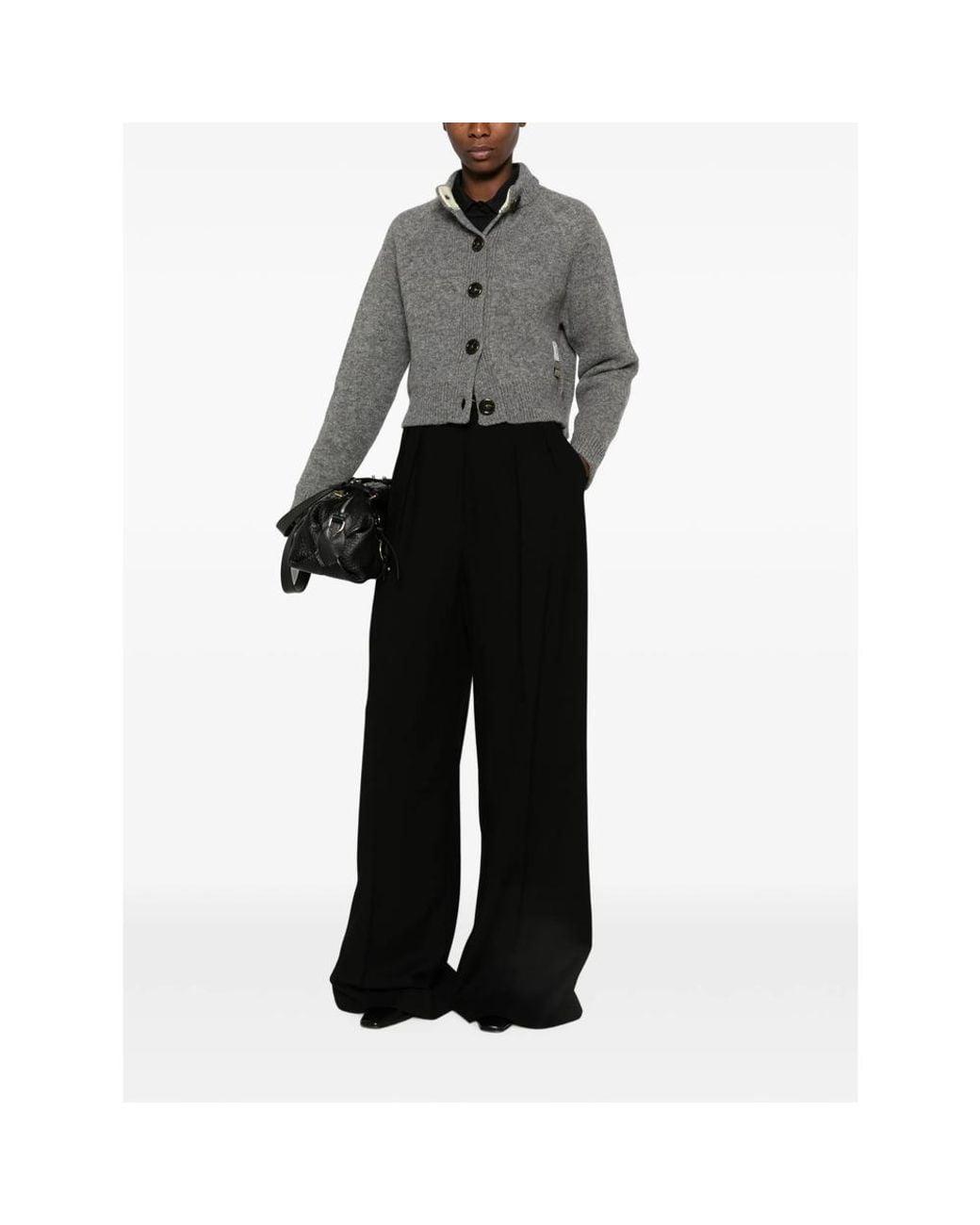 B.B. Wallace Gray B. B. Wallace Sherman Button-Up Cropped Cardigan