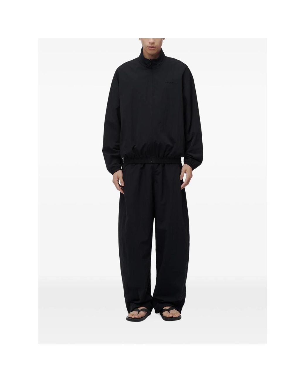 Alexander Wang Black Logo-Embroidered Zip-Up Jacket