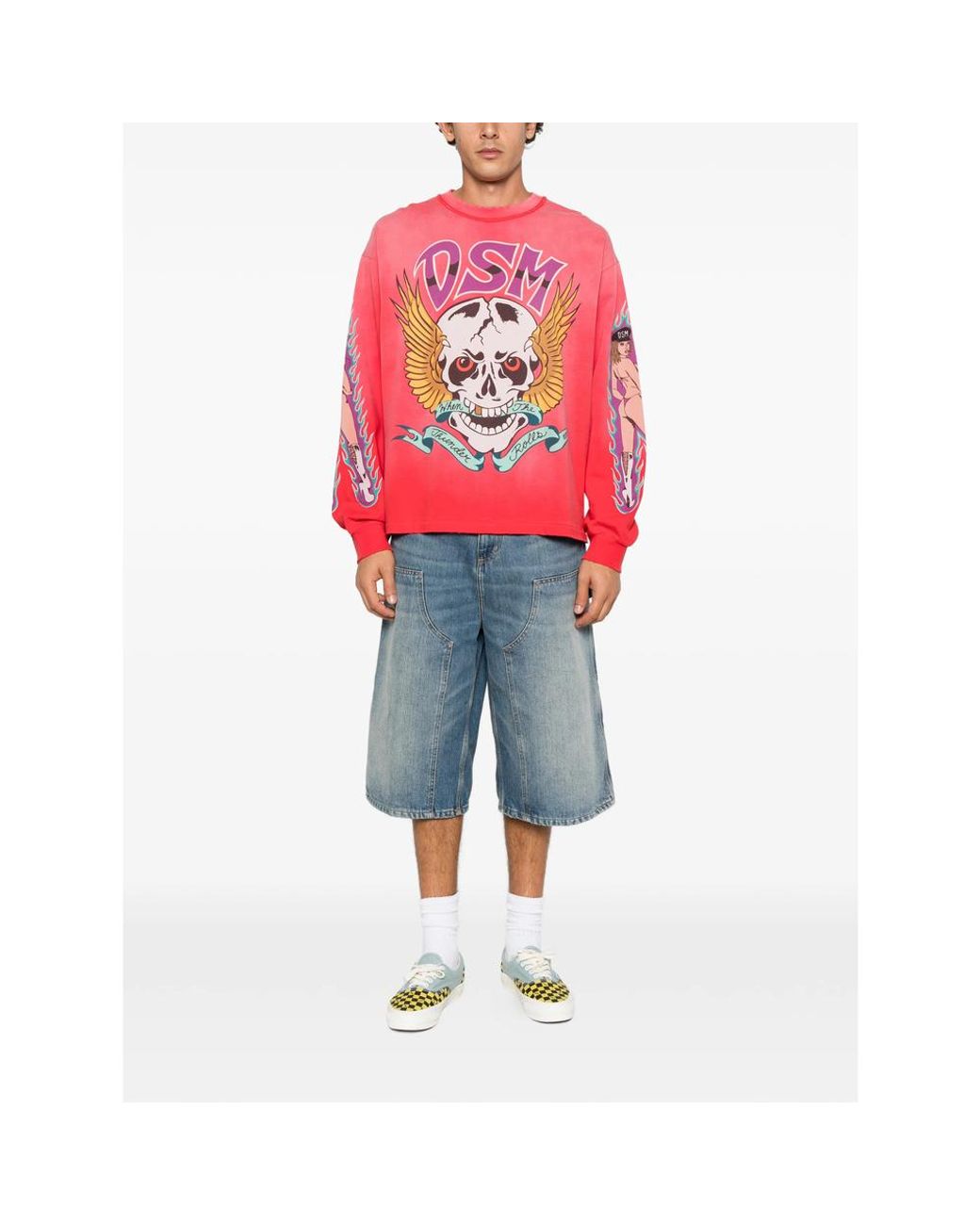 DIET STARTS MONDAY Pink Graphic-Print Long-Sleeve T-Shirt for men