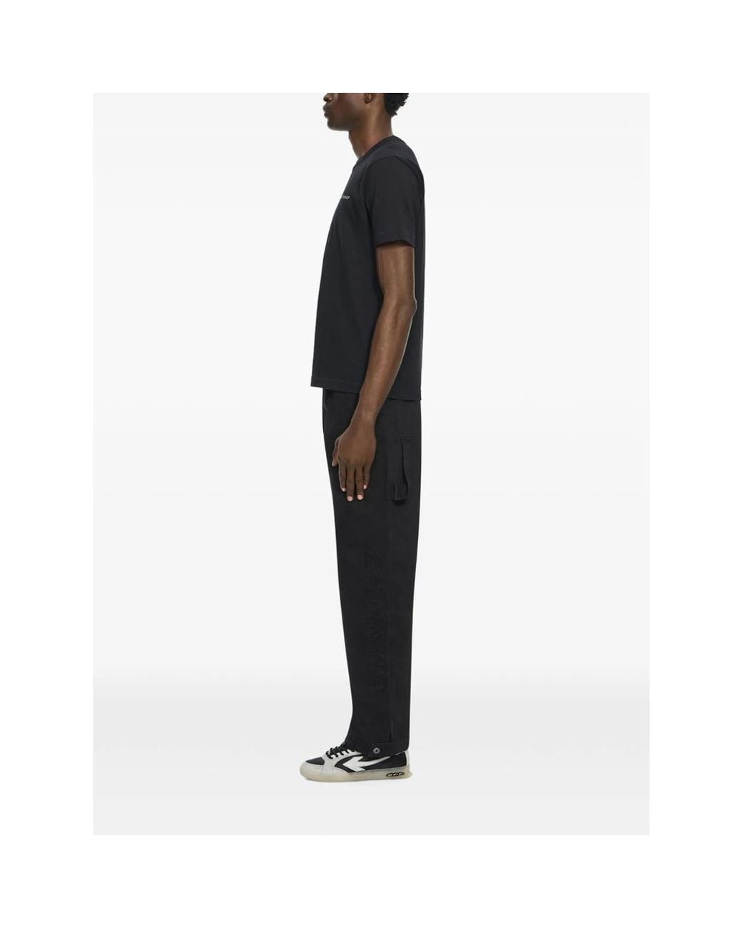 Off-White c/o Virgil Abloh Black Off- Logo Quote Short Sleeve T-Shirt for men