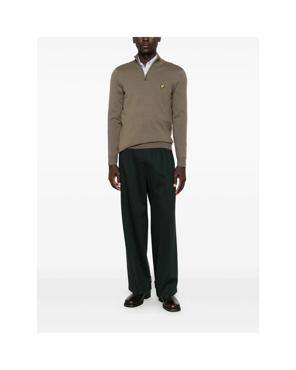 Costumein Gray Pleated Button-Cuff Trousers for men