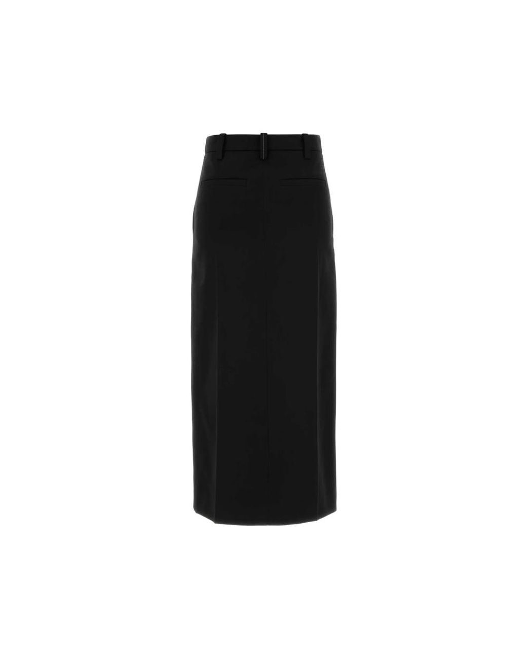 Brunello Cucinelli Black Belt-Loops Pencil Midi Skirt