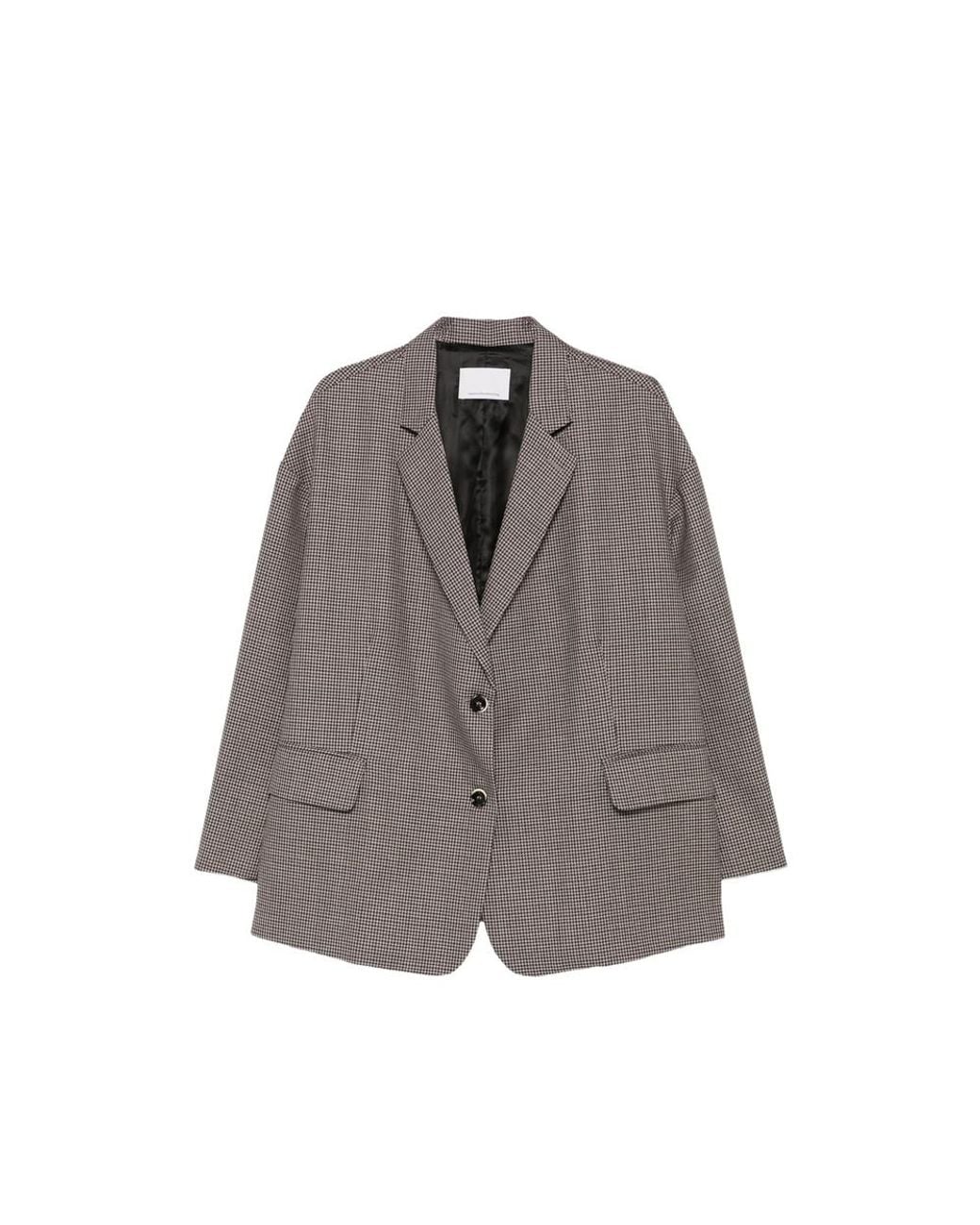 Nine:inthe:morning Gray Houndstooth-Pattern Oversized Jacket