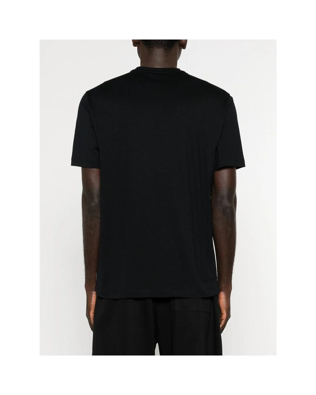 ZANONE-SLOWEAR Black Crew-Neck T-Shirt for men