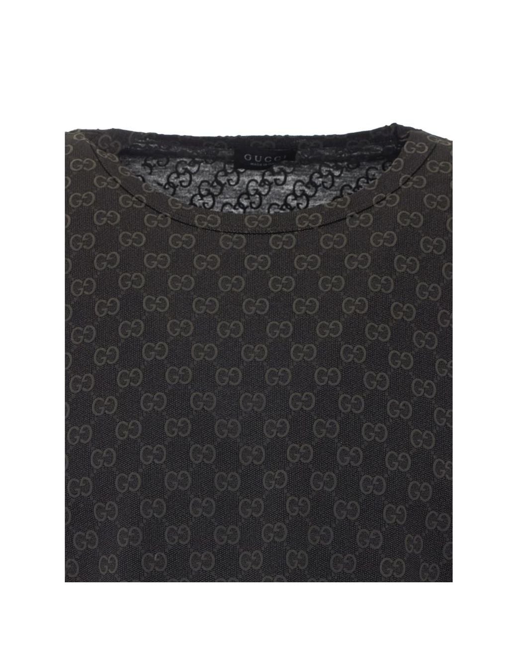 Gucci Black Printed Cotton Jersey T-Shirt for men