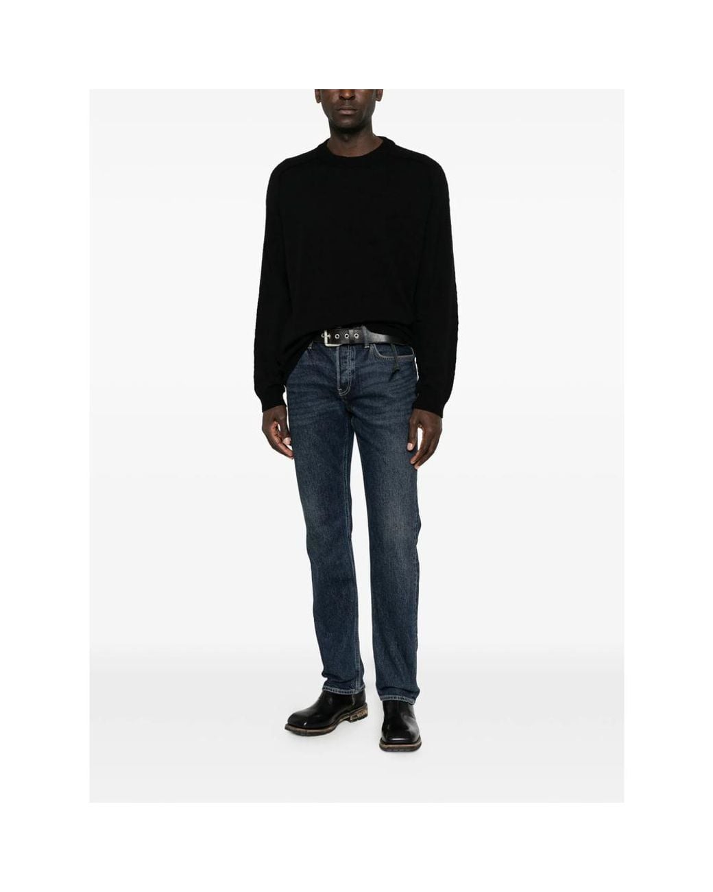 Atomo Factory Black Crew-Neck Long-Sleeve Sweater for men