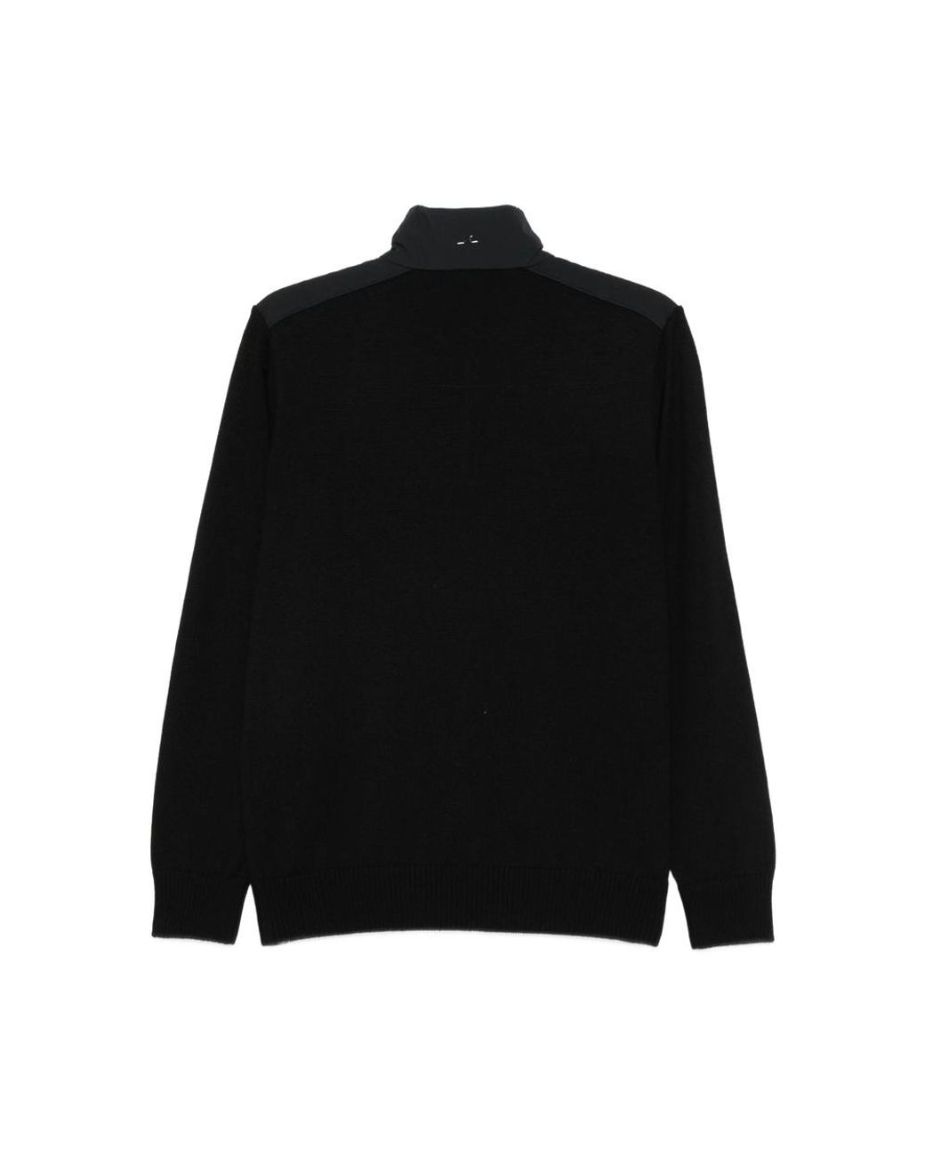 Paul & Shark Black High-Neck Wool Half-Zip Sweater for men