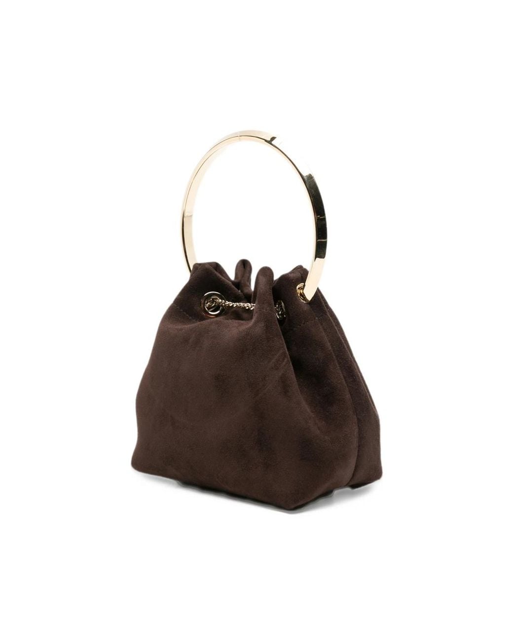 Jimmy Choo Brown Bon Bon Suede Bucket Bag